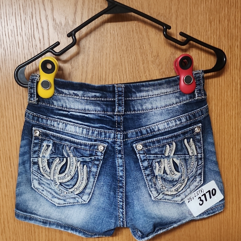 Miss Me Blue Distressed Denim Jean Shorts